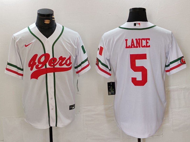 Men's San Francisco 49ers Trey Lance #5 White Jersey